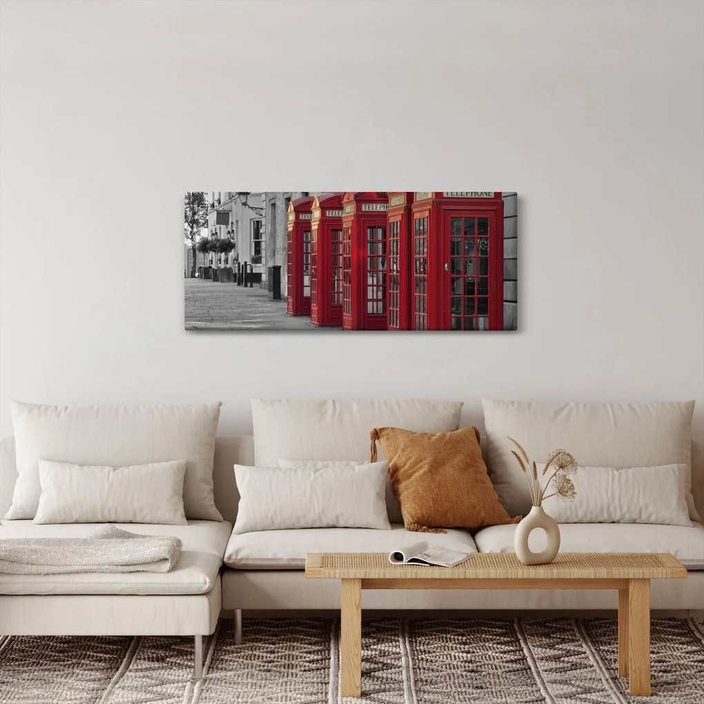 Kép - Londoni telefonfülkék (120x50 cm)