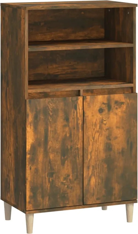 vidaXL füstös tölgy színű szerelt fa magasszekrény 60 x 36 x 110 cm
