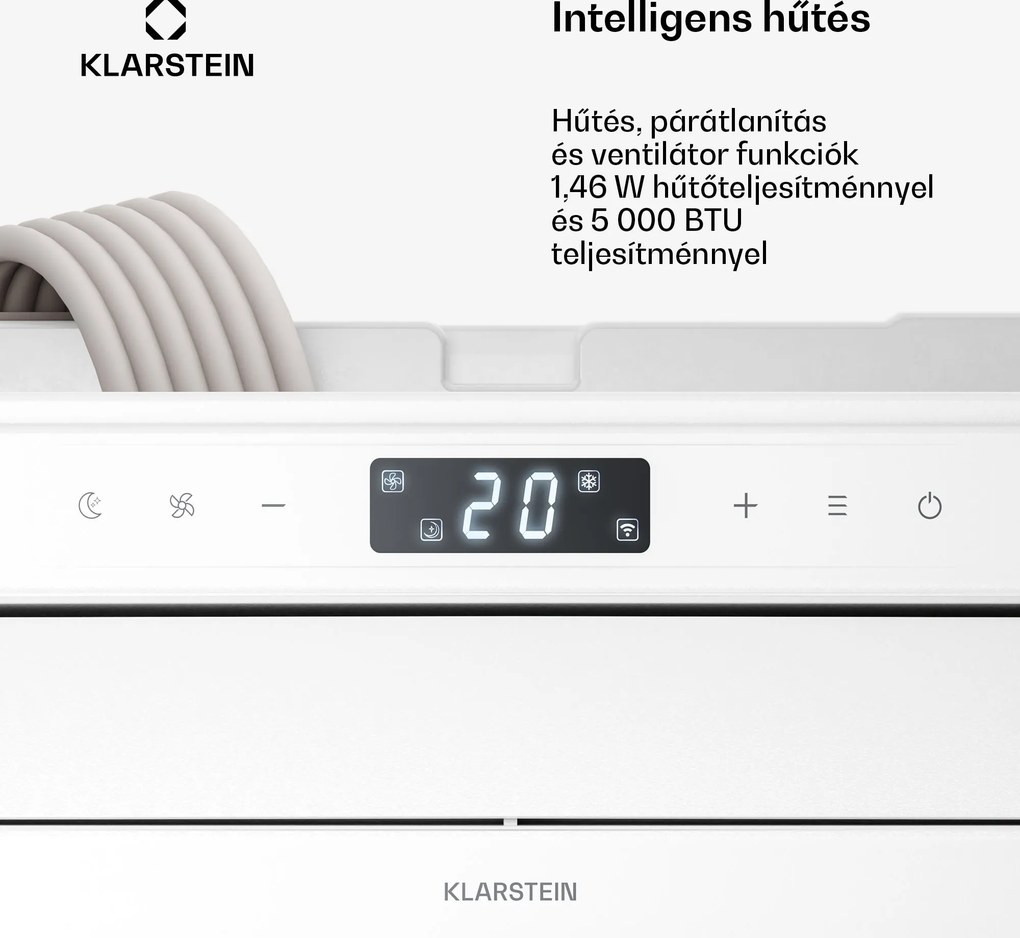 Klarstein Chillavan mobil klímaberendezés lakóautókhoz | 5000 BTU | 33 cm | 20 m² | A energiaosztály | A energiaosztály