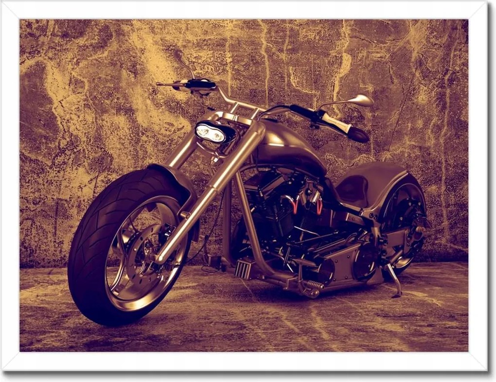 Poszterek keretben 40x30 Motorkerékpár szépia színben