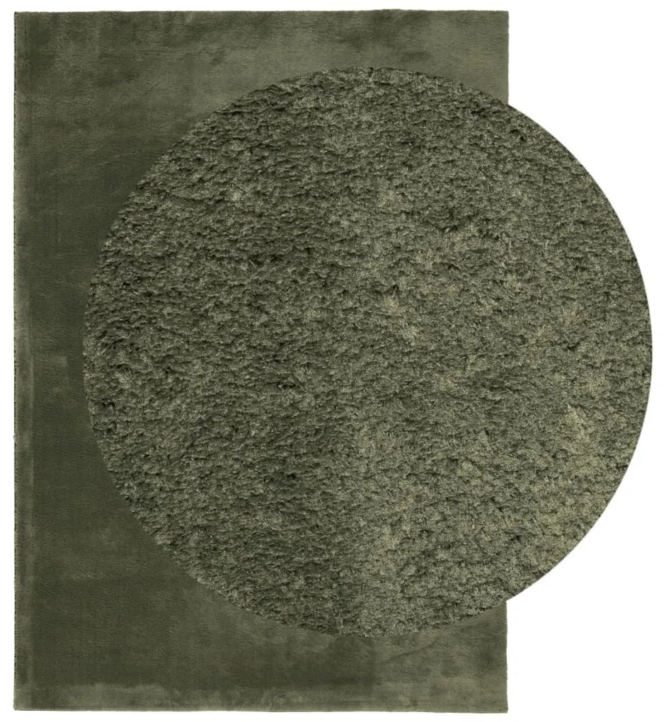HUARTE erdőzöld rövid szálú puha és mosható szőnyeg 160x230 cm