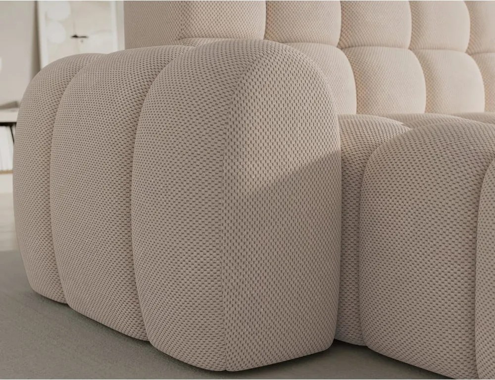 Bézs kinyitható sarokkanapé (bal oldali-heverő résszel) Ceedro – ELTAP