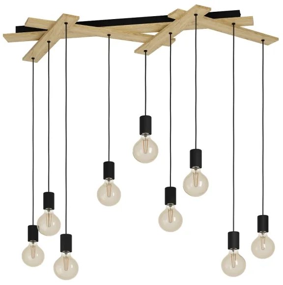 Eglo 43641 - Csillár zsinóron MONMOUNT 9xE27/40W/230V