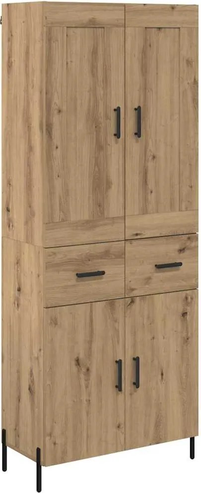vidaXL Magasfiú fiókkal 2 pcs Artisan tölgy Faanyag