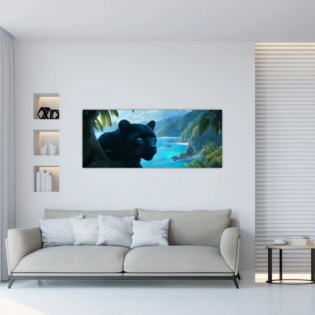 Kép - Fekete párduc a dzsungelben (120x50 cm)