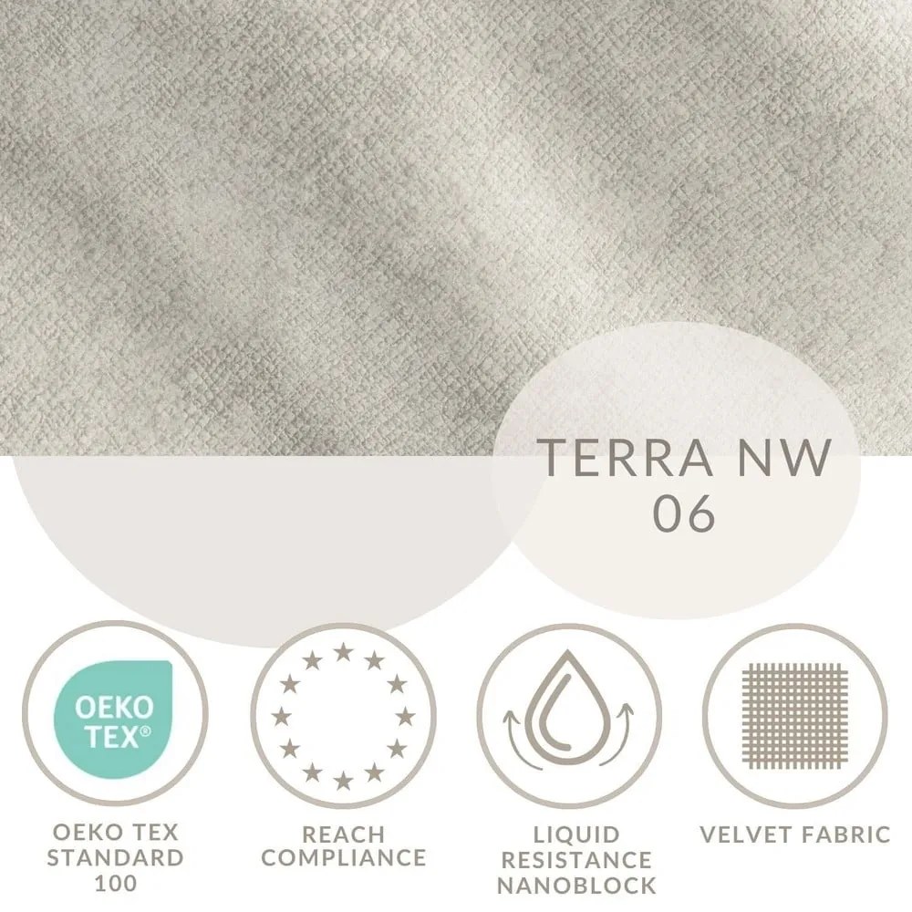 Krémszínű kárpitozott ágyneműtartós franciaágy ágyráccsal 140x200 cm Shell – Maison de Rêve