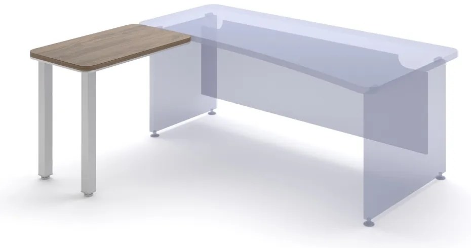 TopOffice asztal, bal, 90 x 55 cm, charleston tölgy