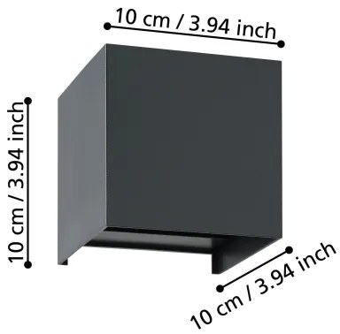 Eglo 901049 - LED fali lámpa VALMONTONE 2xLED/1,5W/230V 3000K fekete