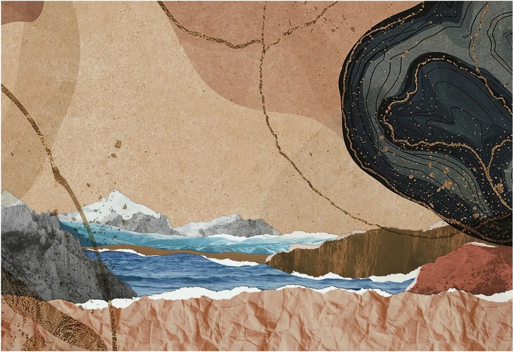 Divatos 3D Fali Tapéta Absztrakt Tájkép 152x104 Ragasztóval