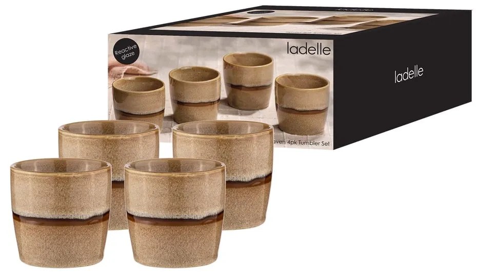 Világosbarna porcelán eszpresszó bögre szett 4 db-os 350 ml Haven – Ladelle