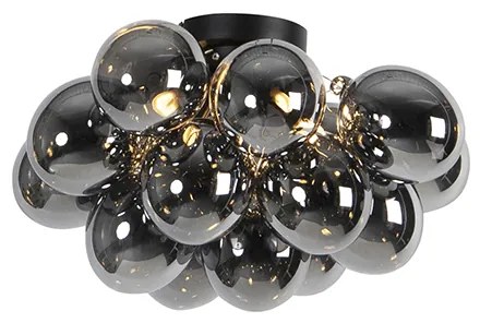 Design mennyezeti lámpa fekete füstüveggel 4 lámpás - Uvas