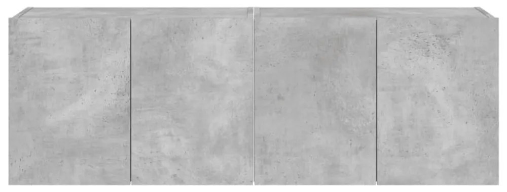 2 db betonszürke fali TV-szekrény LED-del 60x35x41 cm