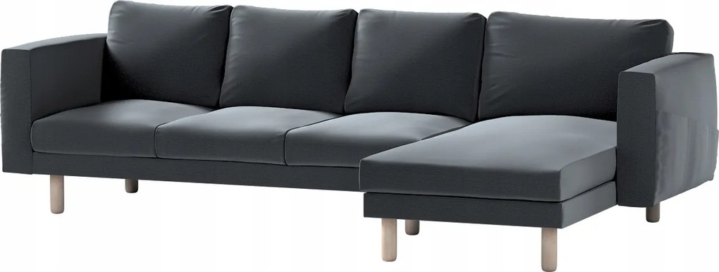 Dekoria Norsborg 4 személyes kanapé huzat Ikea székkel, szürke