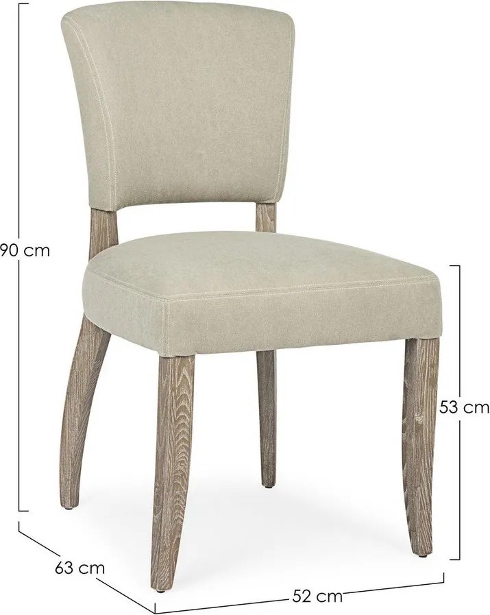 Bézs kárpitozott étkezőszék Maratriz – Bizzotto