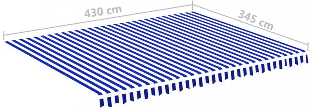 kék és fehér csere napellenző ponyva 4,5 x 3,5 m