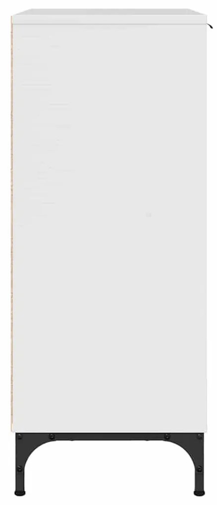 Széf fiókkal Magasfényű fehér 89.5 x 33 x 82 cm Faanyag