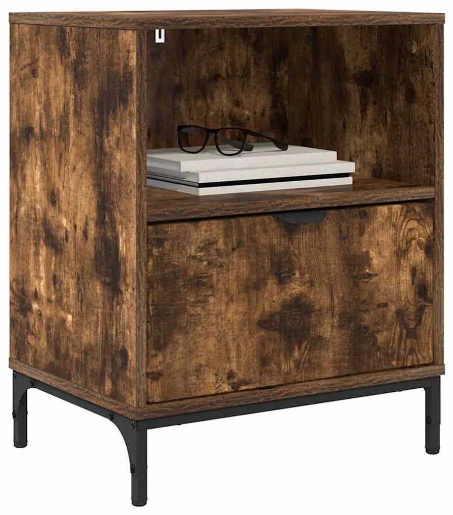 Éjjeli asztal fiókkal Füstölt tölgy 49 x 36 x 61 cm Faanyag