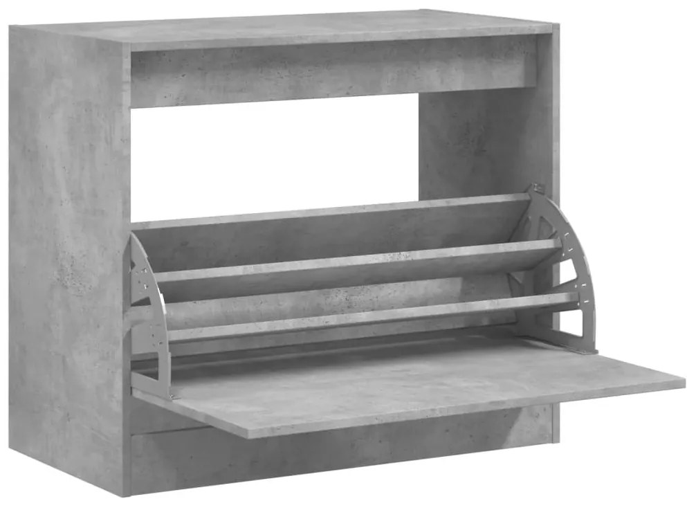 betonszürke szerelt fa cipőszekrény 80x42x69 cm