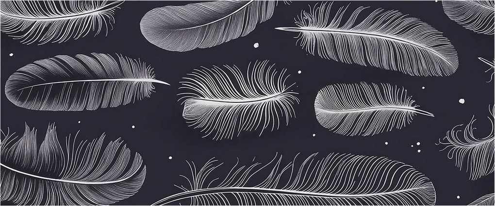 Fotótapéta Flizelina Nappali és Hálószoba Irodába Finom tollak 250x104 Ragasztó