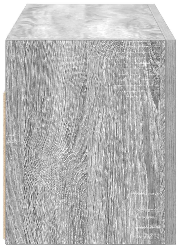 szürke sonoma szerelt fa fali fürdőszobaszekrény 60x25x30 cm