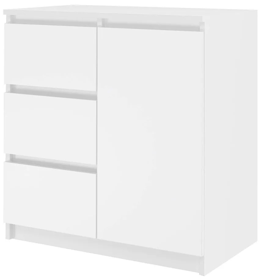 1D3S komód, 40x80x75 cm, fehér