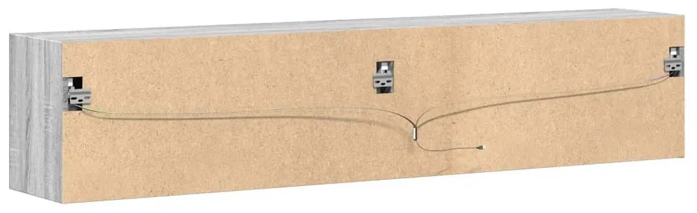 szürke sonoma színű fali TV-szekrény LED-del 180 x 31 x 38 cm