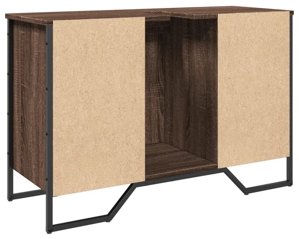 barna tölgy szerelt fa fürdőszobai mosdószekrény 91x35x60 cm
