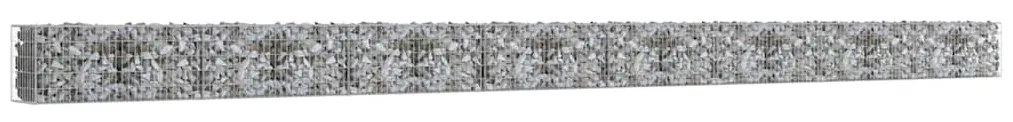 vidaXL horganyzott acél gabion fal fedéllel 900 x 50 x 50 cm