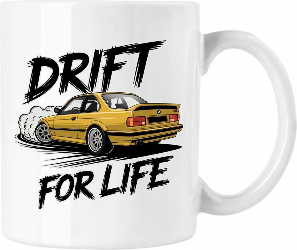 Bögre drift for life auto autó fehér 330ml