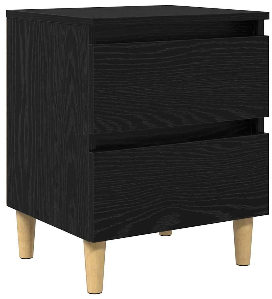 vidaXL Ágy szekrények 2 pcs Fekete tölgy 40 x 35 x 50 cm Faanyag