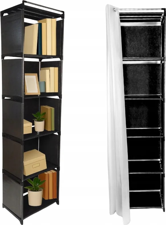 Textil textil ruhaszekrény összecsukható polcfüggönnyel