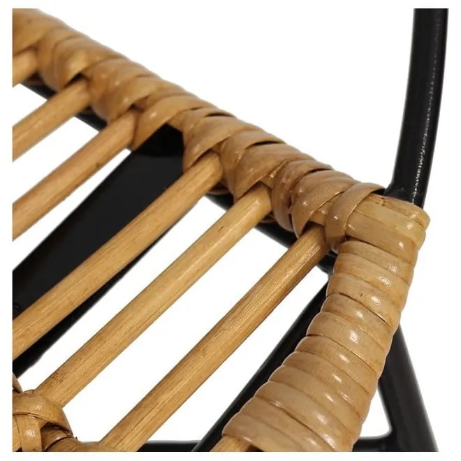 2 db rattan étkezőszék Carla és fekete asztal Strong - Bonami Essentials