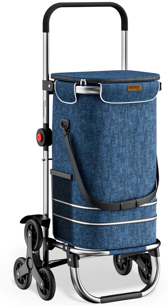 COMFORT bevásárlótáska lépcsőjáró kerekekkel, 50l, kék Monzana