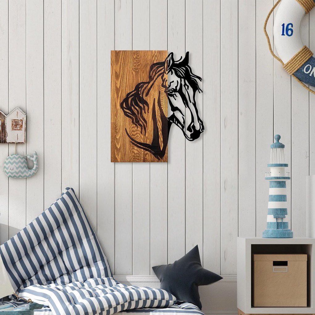 Fa fali dekoráció, Horse 1