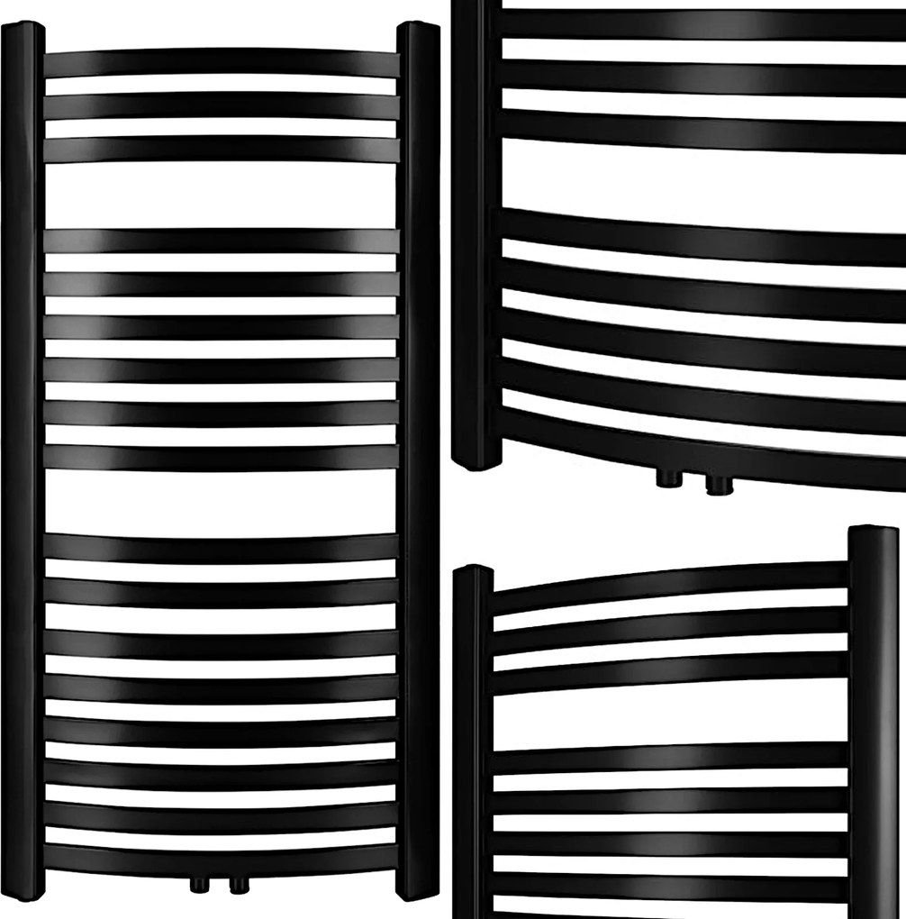 Fürdőszobai Fali Radiátor Fekete Létra GR3V 1000 x 570 17 Bordás 608W