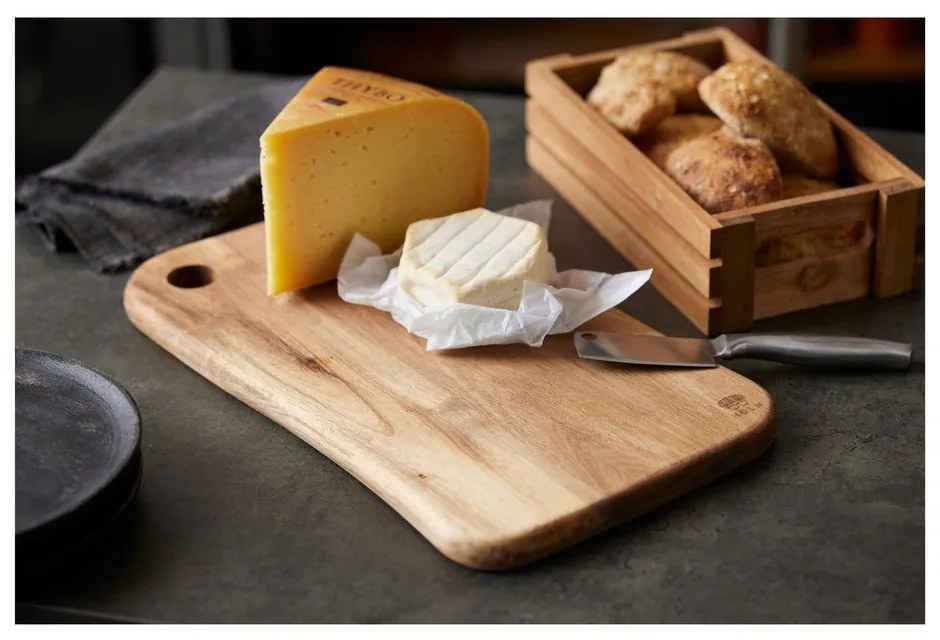 Fa vágódeszka tartozékokkal szeleteléshez 22x38 cm – Holm