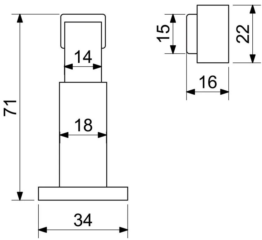 Mágneses ajtóütköző RDS.050, nikkel