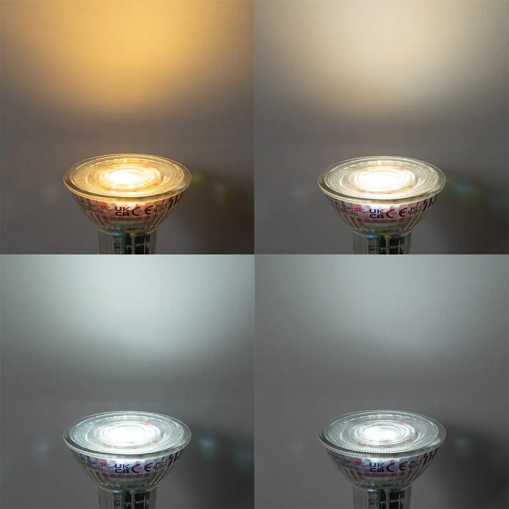 5 darabos Okos GU10 50 LED izzó, fényes RGBW, 4,5W 350 lm 2700-6000K