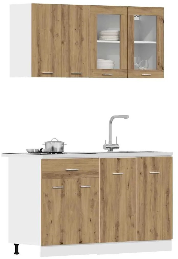 Lyon 4 darabos konyhaszekrény készlet Kézműves tölgy műszaki fa