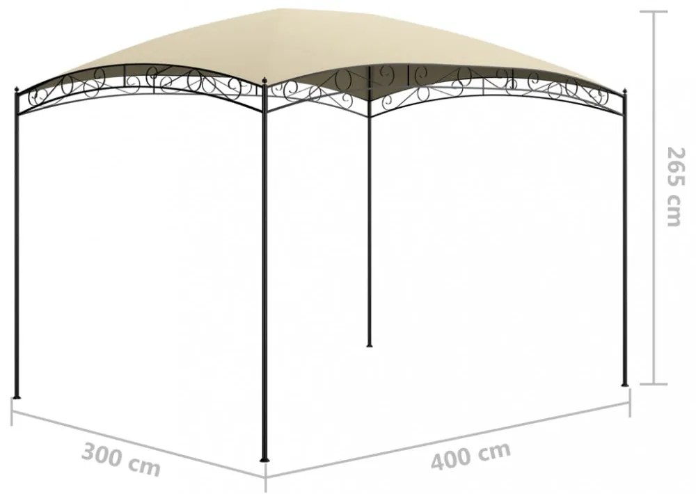 krémszínű pavilon 3 x 4 x 2,65 m 180 g/m²