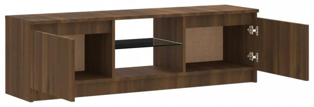 barna tölgyszínű TV-szekrény LED-lámpákkal 120x30x35,5 cm