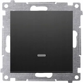 Simon 54 Kapcsoló szimpla kapcsoló Led háttérvilágítással fekete Matt