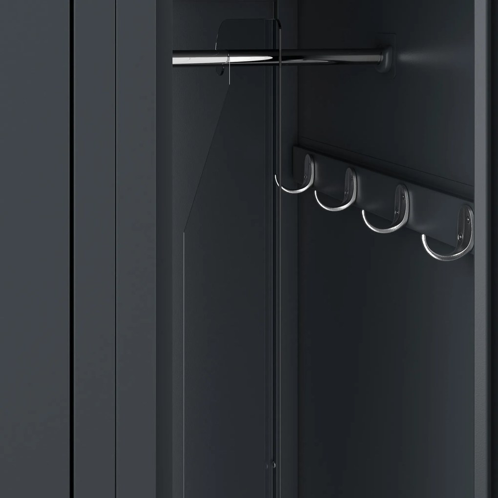 Fém kétrekeszes munkavállalói szekrény antracit: KACPER II, 600 x 1800 x 500 mm