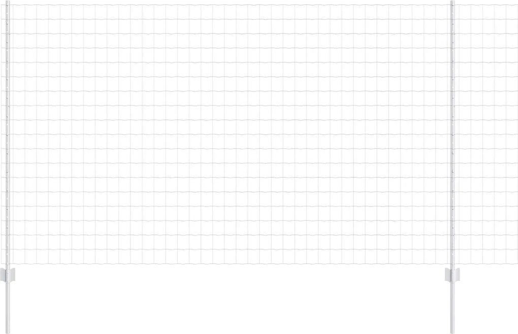 vidaXL Kerítés oszlopokkal Ezüst 1,4 x 10 m Acél