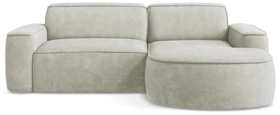 Krémszínű zsenília sarokkanapé (jobb oldali-heverő résszel) Omao – Makamii