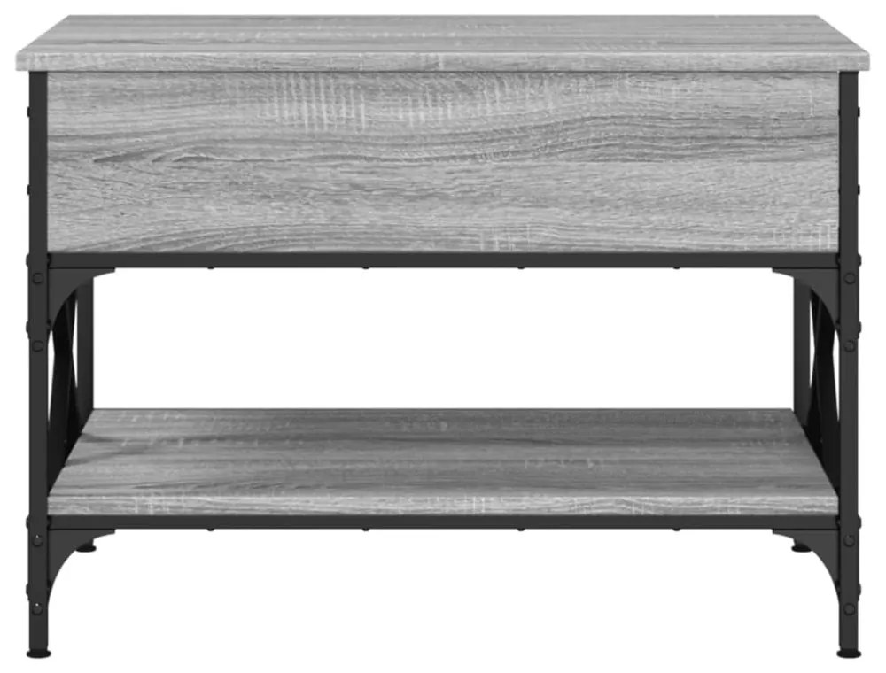 vidaXL szürke sonoma szerelt fa és fém dohányzóasztal 70 x 50 x 50 cm