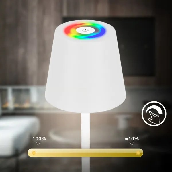 Briloner 1507016 - KIKI dimmelhető LED állólámpa 4,3W/5V IP44 2600 mAh fehér