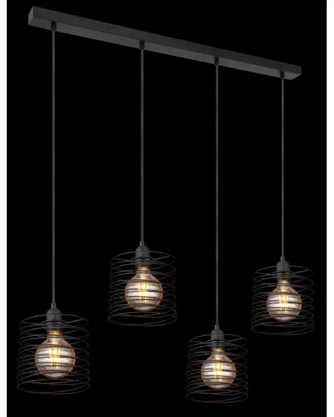 Globo 15640-4H - TILLY kábeles csillár 4xE27/60W/230V fekete
