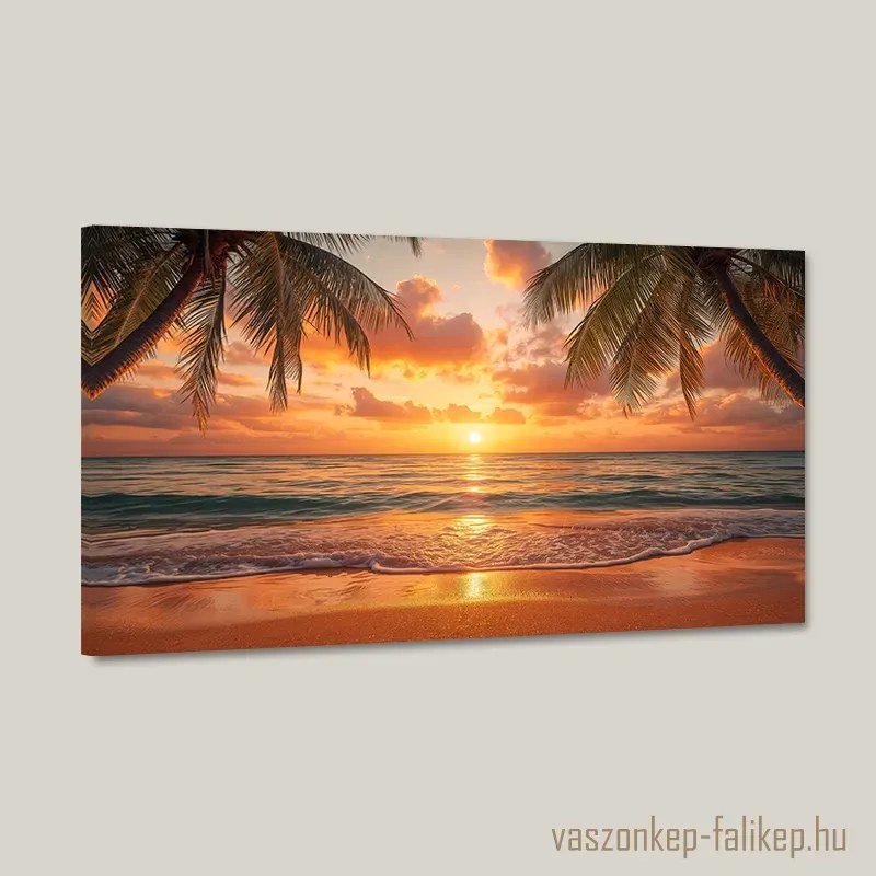 Trópusi naplemente a tengernél – prémium falikép nyugalommal 60x34 cm