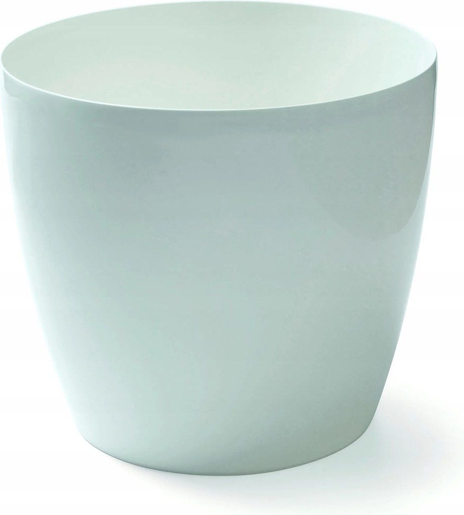 Virágtartó fedő fehér fényes sima kerek Ø 29cm műanyag